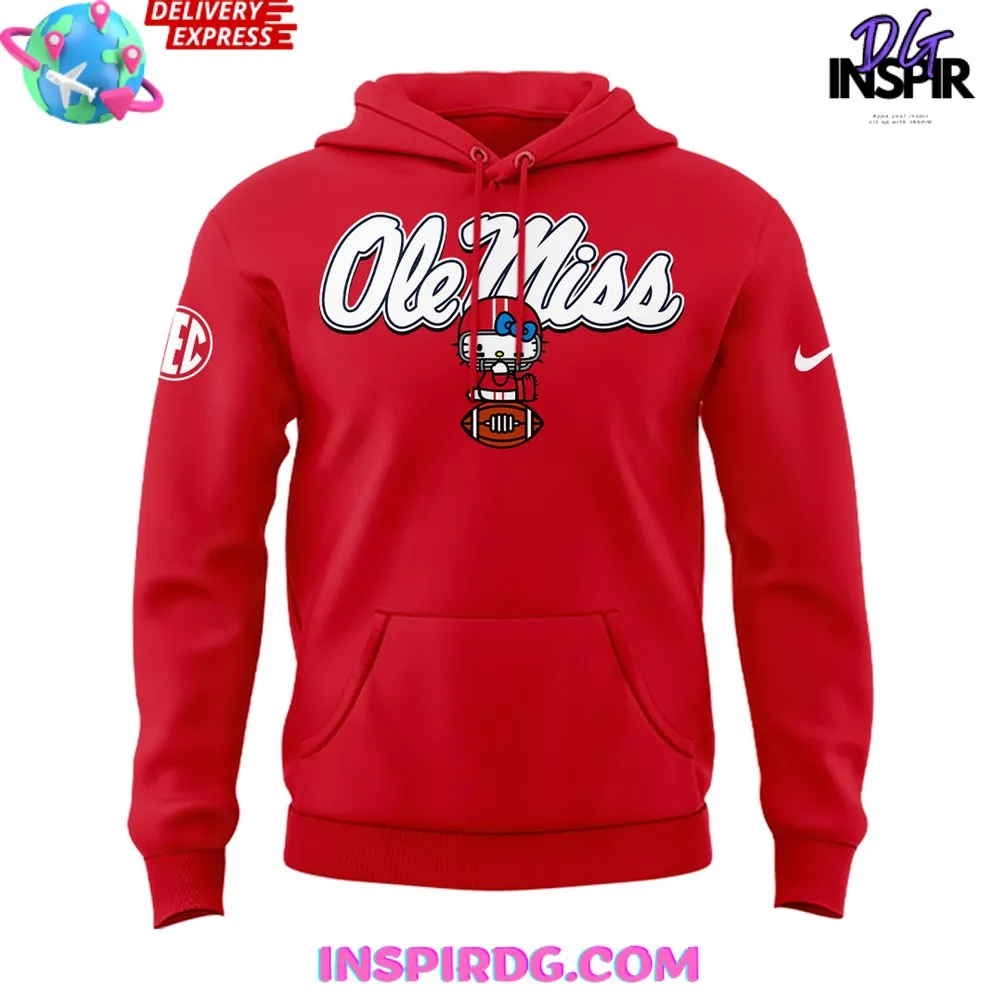 -Ole Miss Rebels x Hello Kitty 2024 Red Hoodie