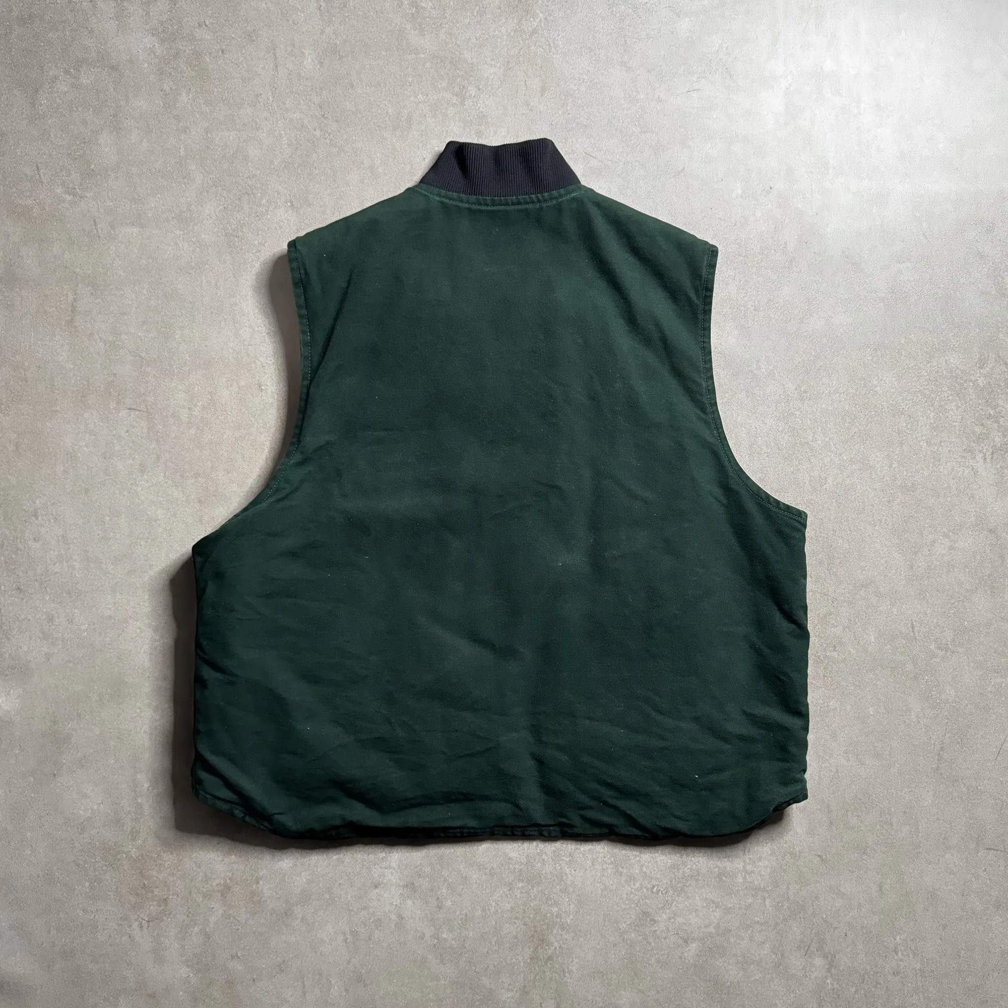 1990s Carhartt Quilt Lined Green Vest - 2XL