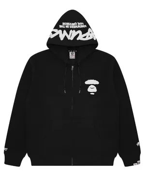 AAPE ZIP UP HOODIE BLACK