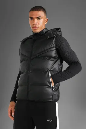 Active Gym Matte Hooded Puffer Body Warmer