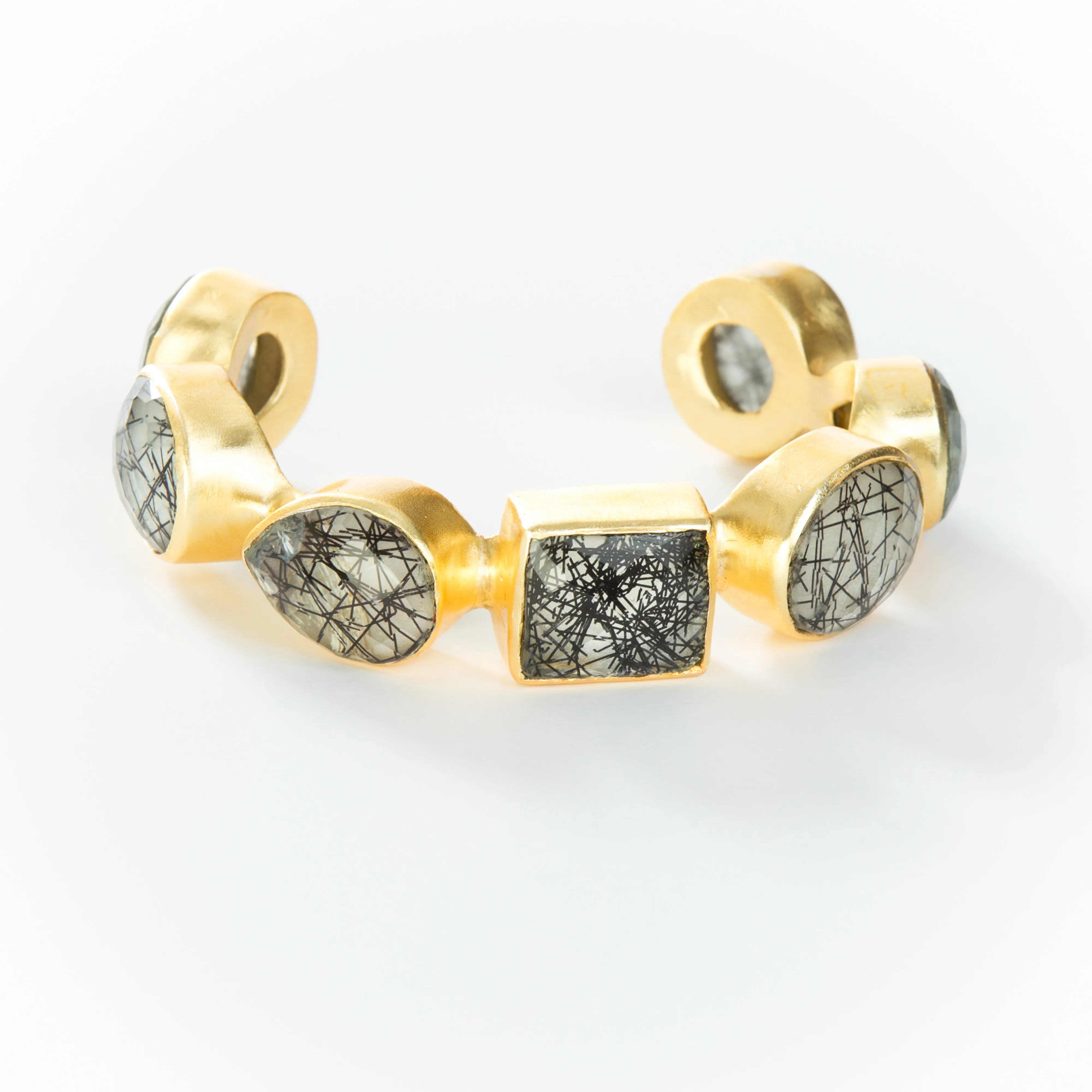 Adele Single Cuff (Black Rutilated Quartz)