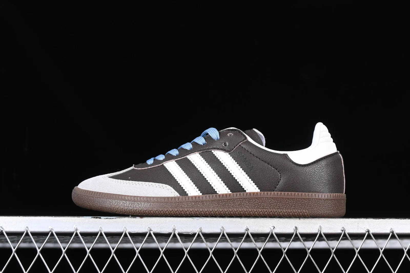 Adidas Samba Vegan Dark Brown Cloud White Blue GP8377