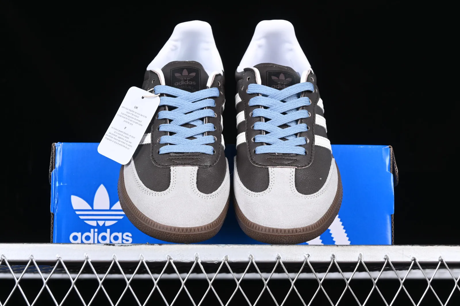 Adidas Samba Vegan Dark Brown Cloud White Blue GP8377