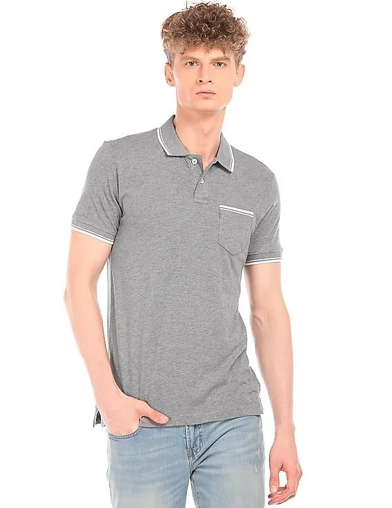 Aeropostale Tipped Jersey Polo Shirt