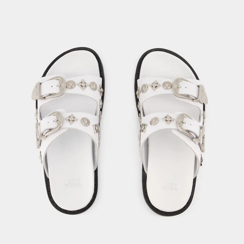 Aj844 Sandals - Toga Pulla - Black/White - Leather