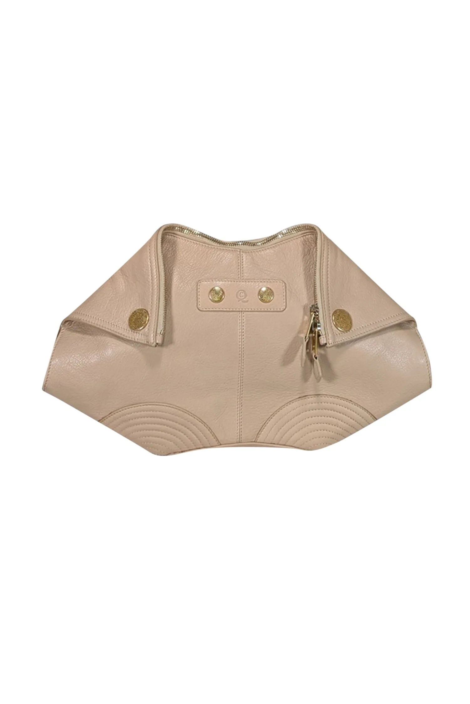 Alexander McQueen - Beige Leather Manta Clutch Bag