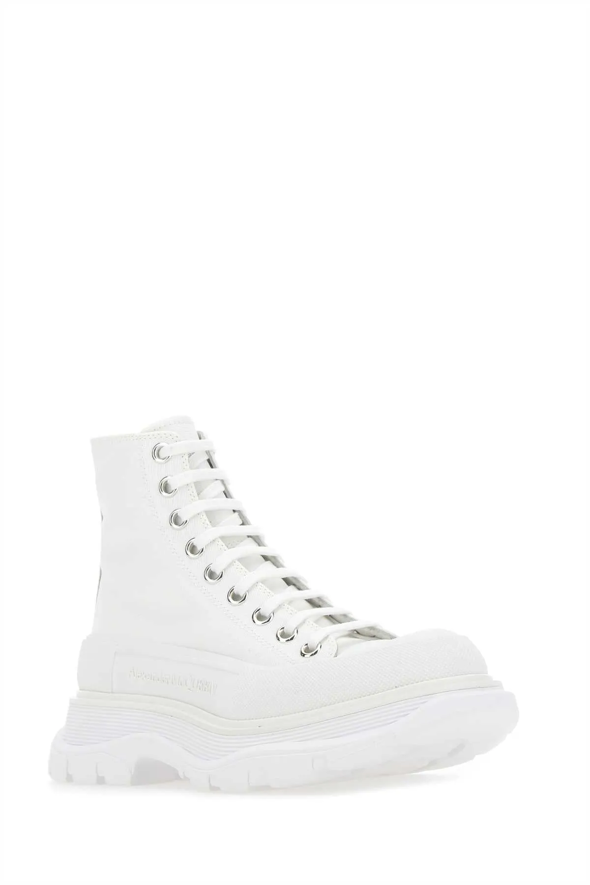 Alexander Mcqueen Ivory Canvas Tread Slick Sneakers