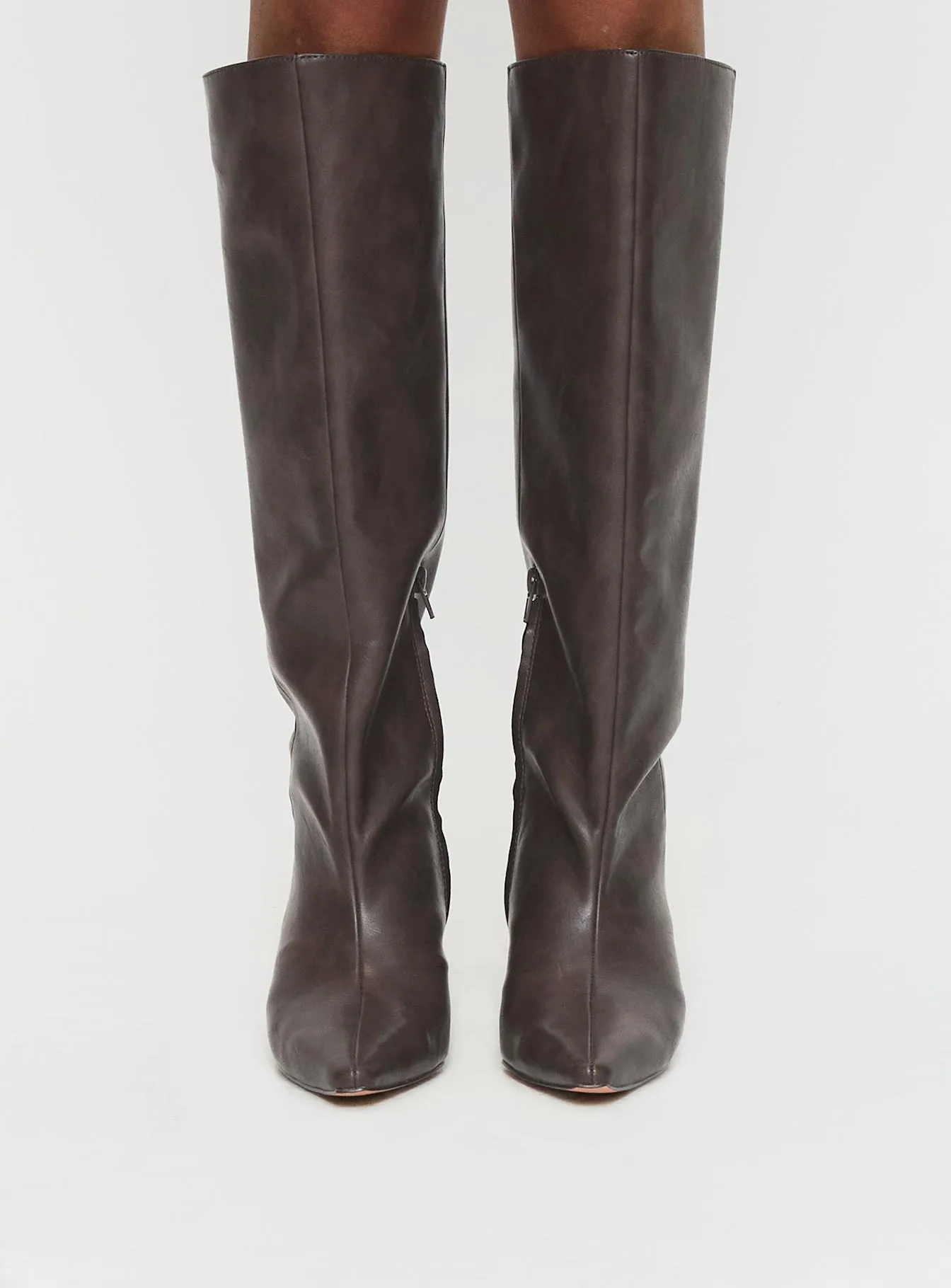 Aminah Knee High Boots Charcoal