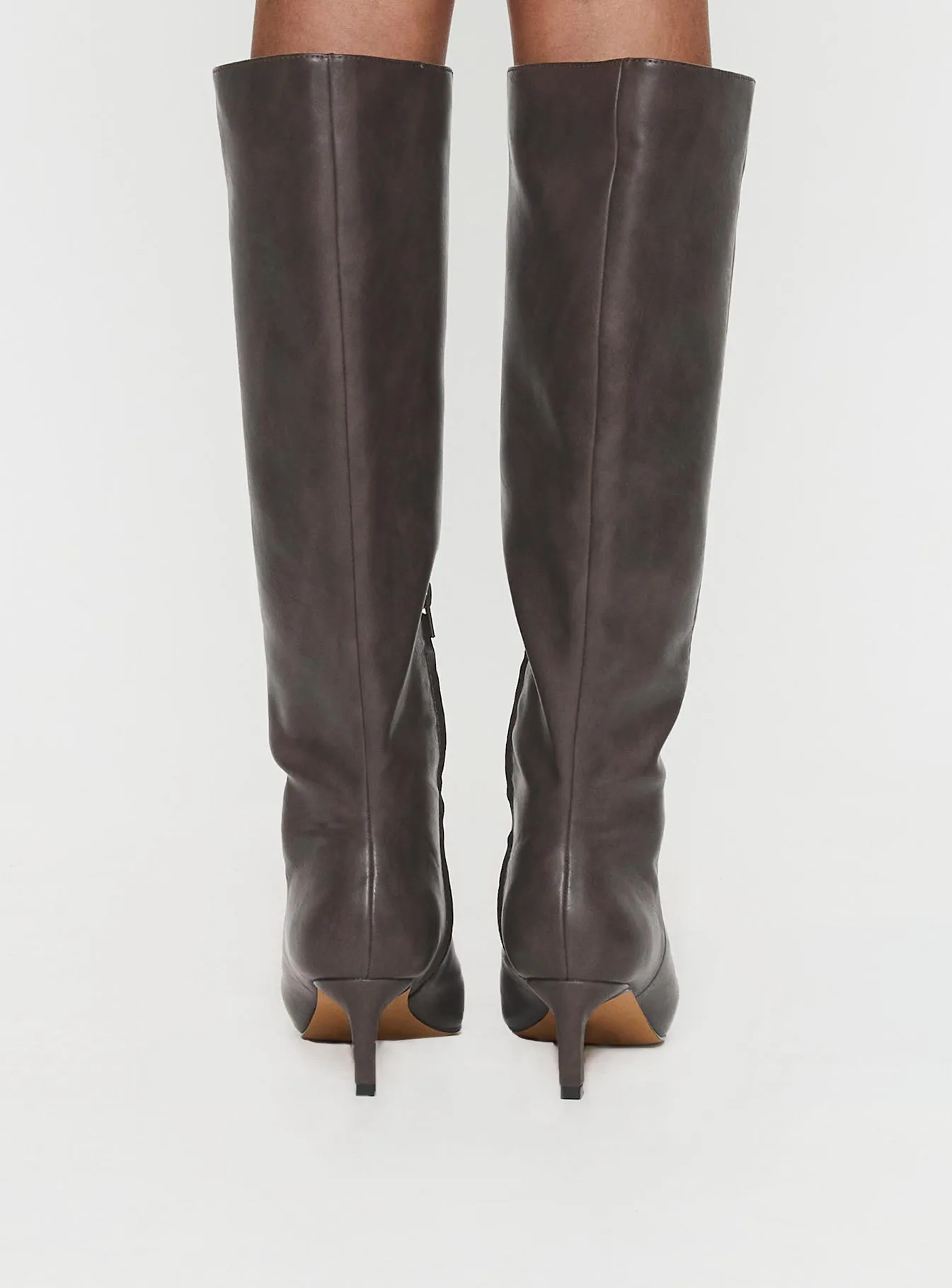 Aminah Knee High Boots Charcoal