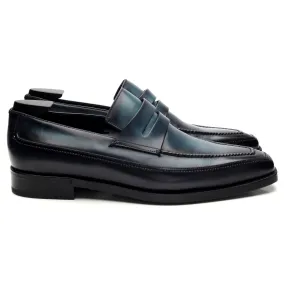 'Andy' Navy Blue Leather Loafers UK 8.5