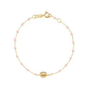 Baby Madone Charm Classic Gigi Baby Pink bracelet, Yellow Gold, 5.1