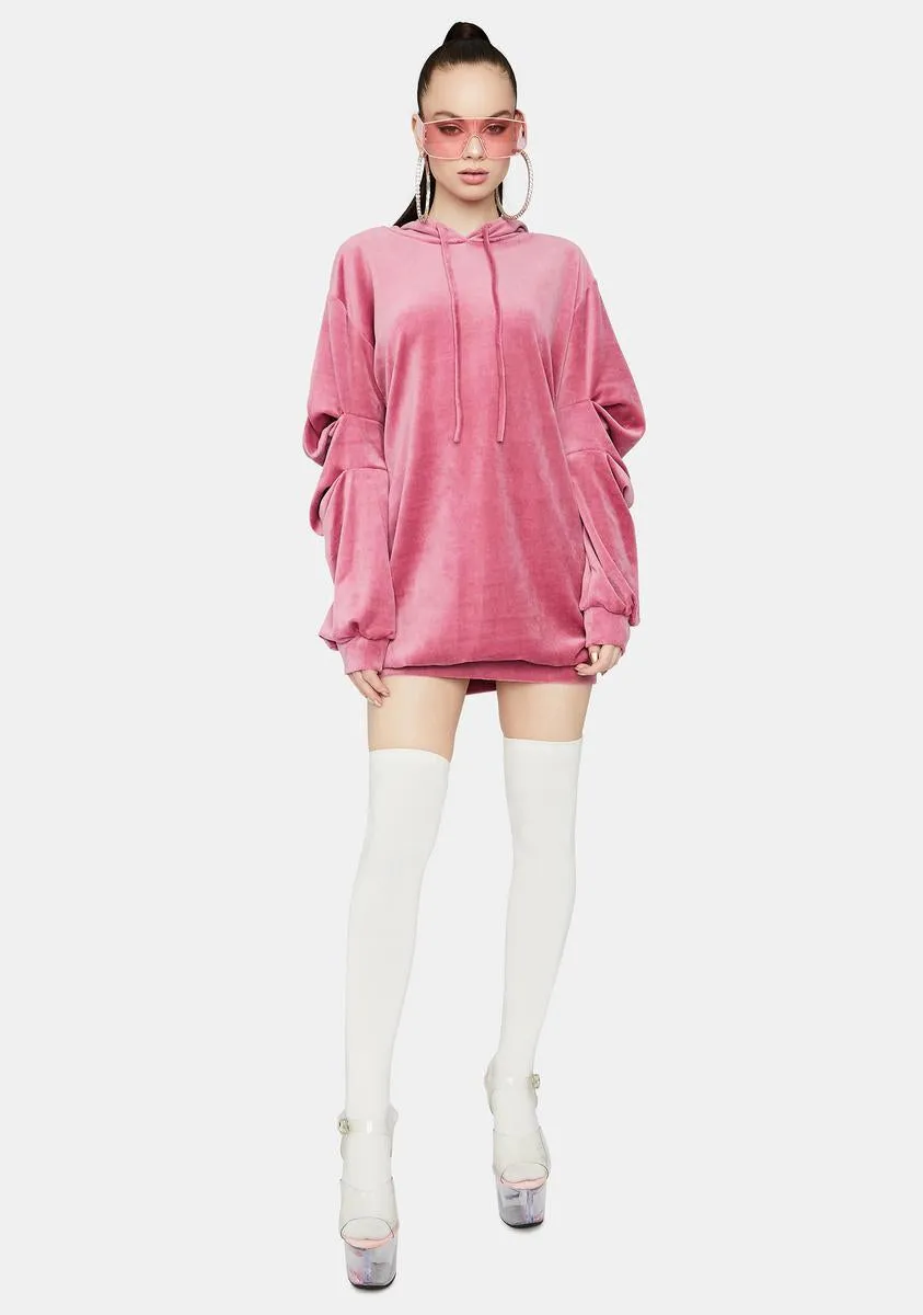 Back To Basics Velour Hoodie Dress-