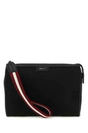 Bally Black Nylon Code Clutch