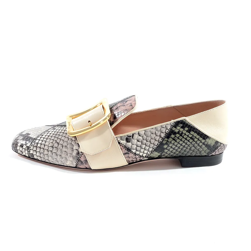 Bally Womens Slip on Loafers in Snake Print