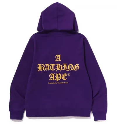 BAPE A Bathing Ape Pullover Hoodie Purple