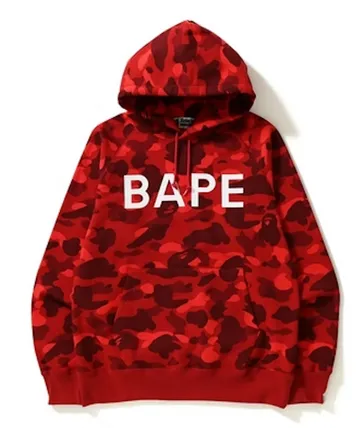 BAPE Color Camo Pullover Hoodie Red