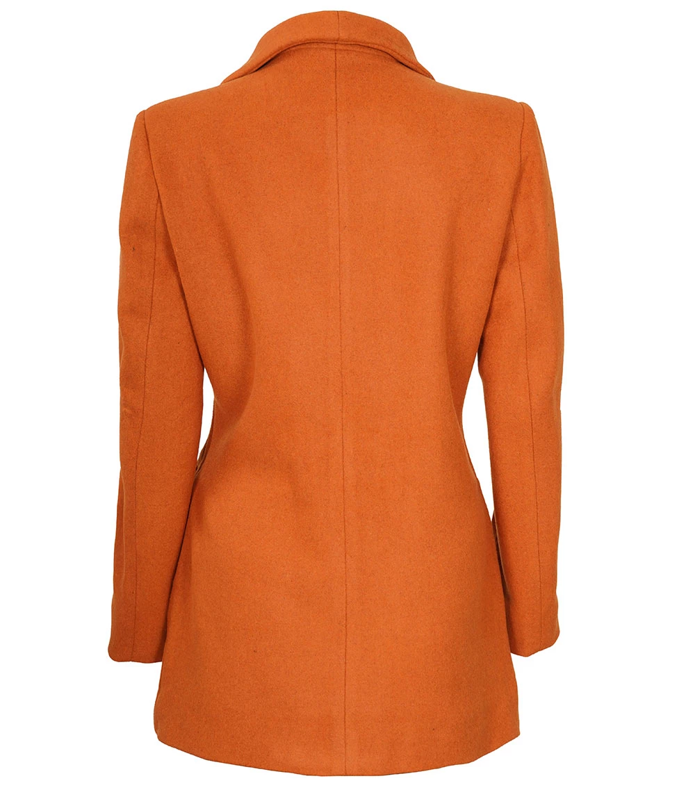 Barbara Women's 3/4 Length Rust Wool Overcoat