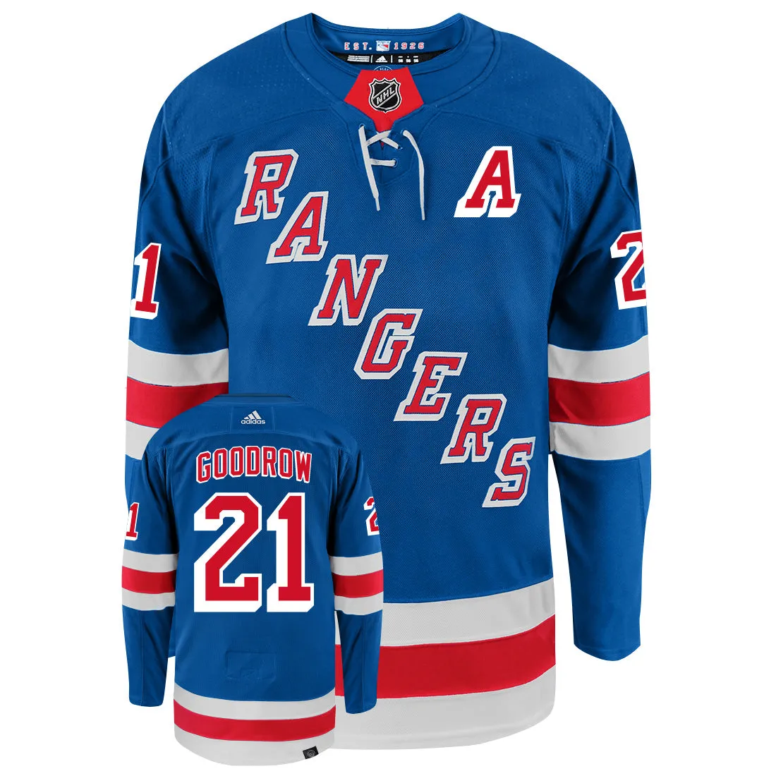 Barclay Goodrow New York Rangers Adidas Primegreen Authentic NHL Hockey Jersey     