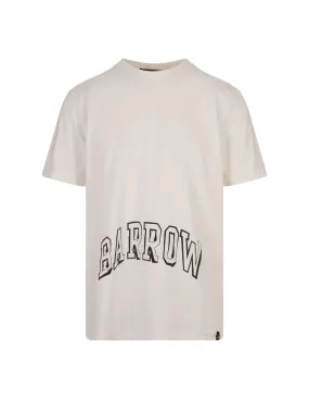 BARROW White T-Shirt With Logo and Smile Basketball