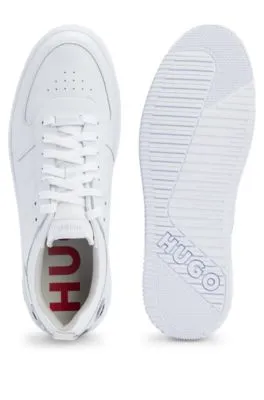 Basketball-inspired lace-up trainers with bubble branding