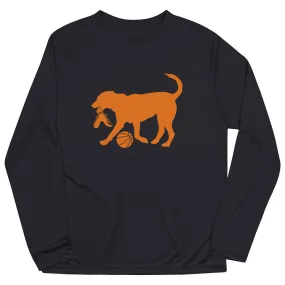 Basketball Long Sleeve Tech Tee - Baxter The Basketball Dog 