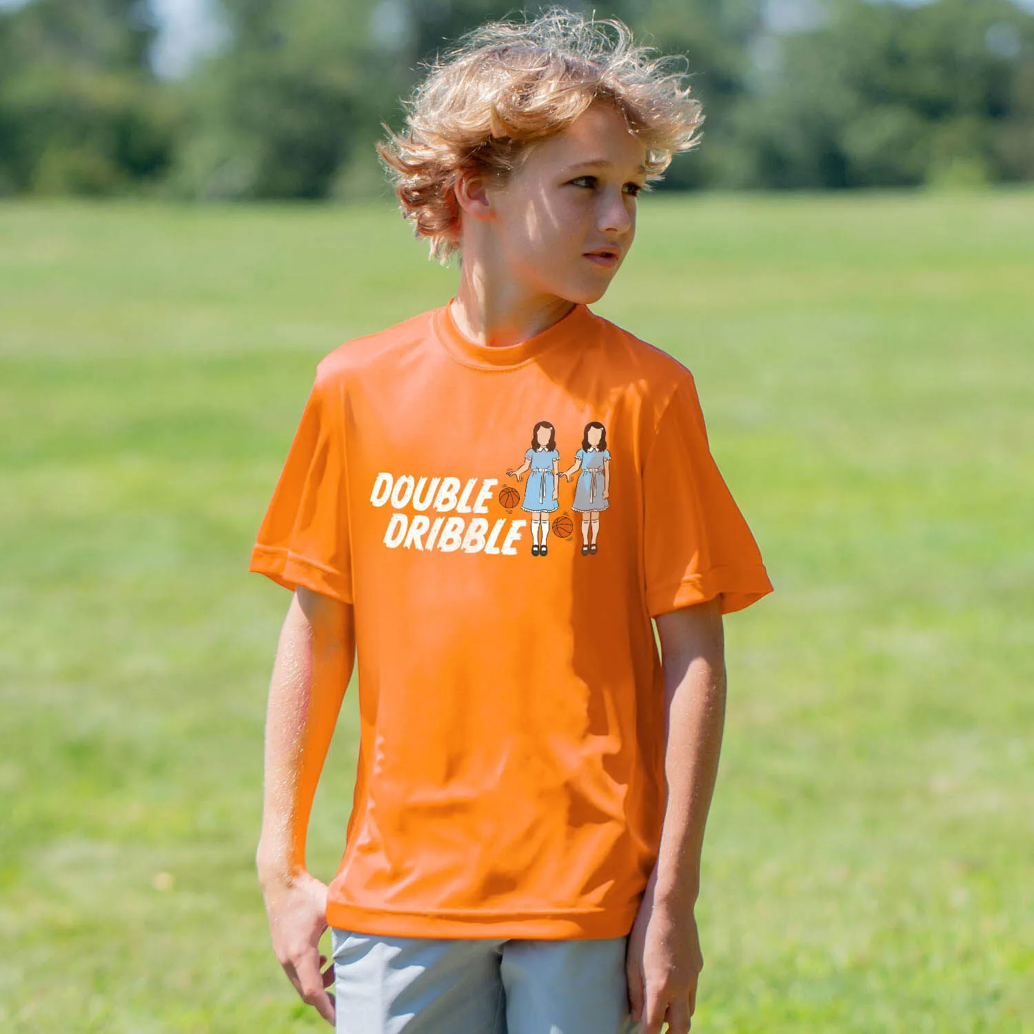 Basketball Short Sleeve Performance Tee - Double Dribble 