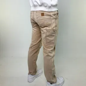 Beige Tan 90s Carhartt Cargo Skater Trousers Pants Jeans (32x32)