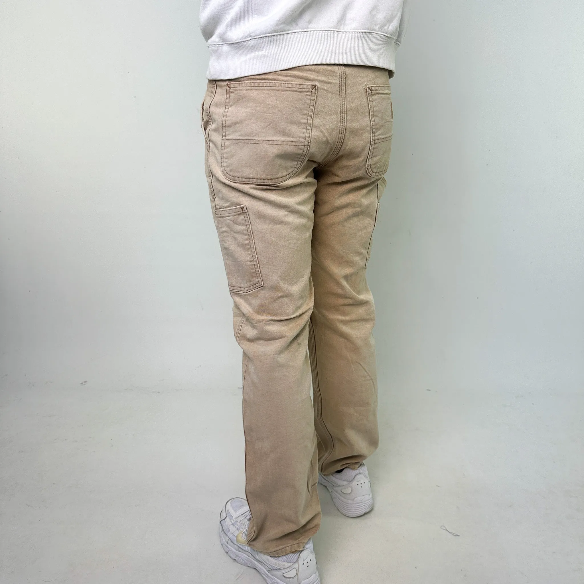 Beige Tan 90s Carhartt Cargo Skater Trousers Pants Jeans (32x32)