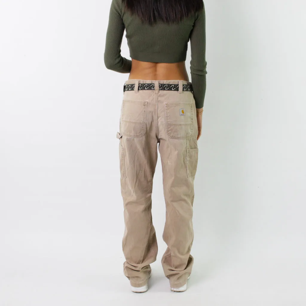 Beige Tan 90s Carhartt Cargo Skater Trousers Pants Jeans (32x34)