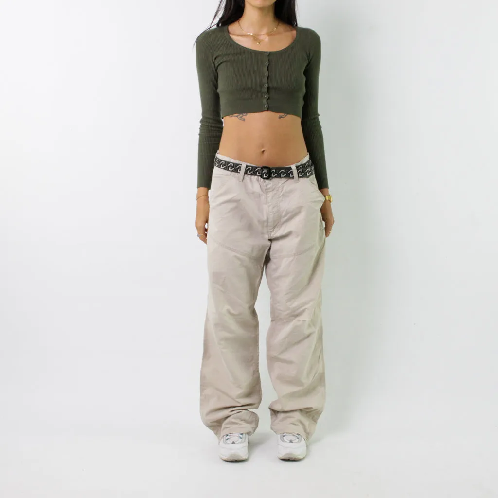 Beige Tan 90s Carhartt Cargo Skater Trousers Pants Jeans (33x33)