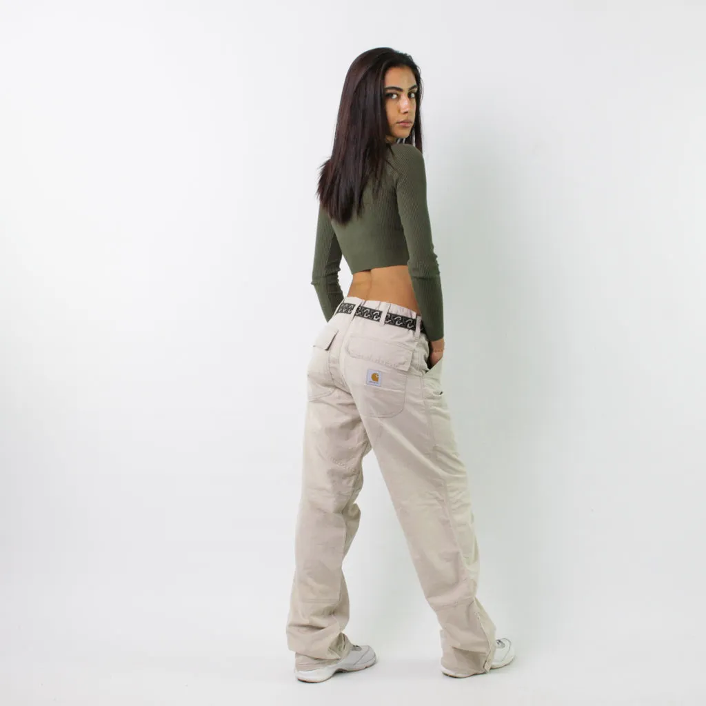 Beige Tan 90s Carhartt Cargo Skater Trousers Pants Jeans (33x33)