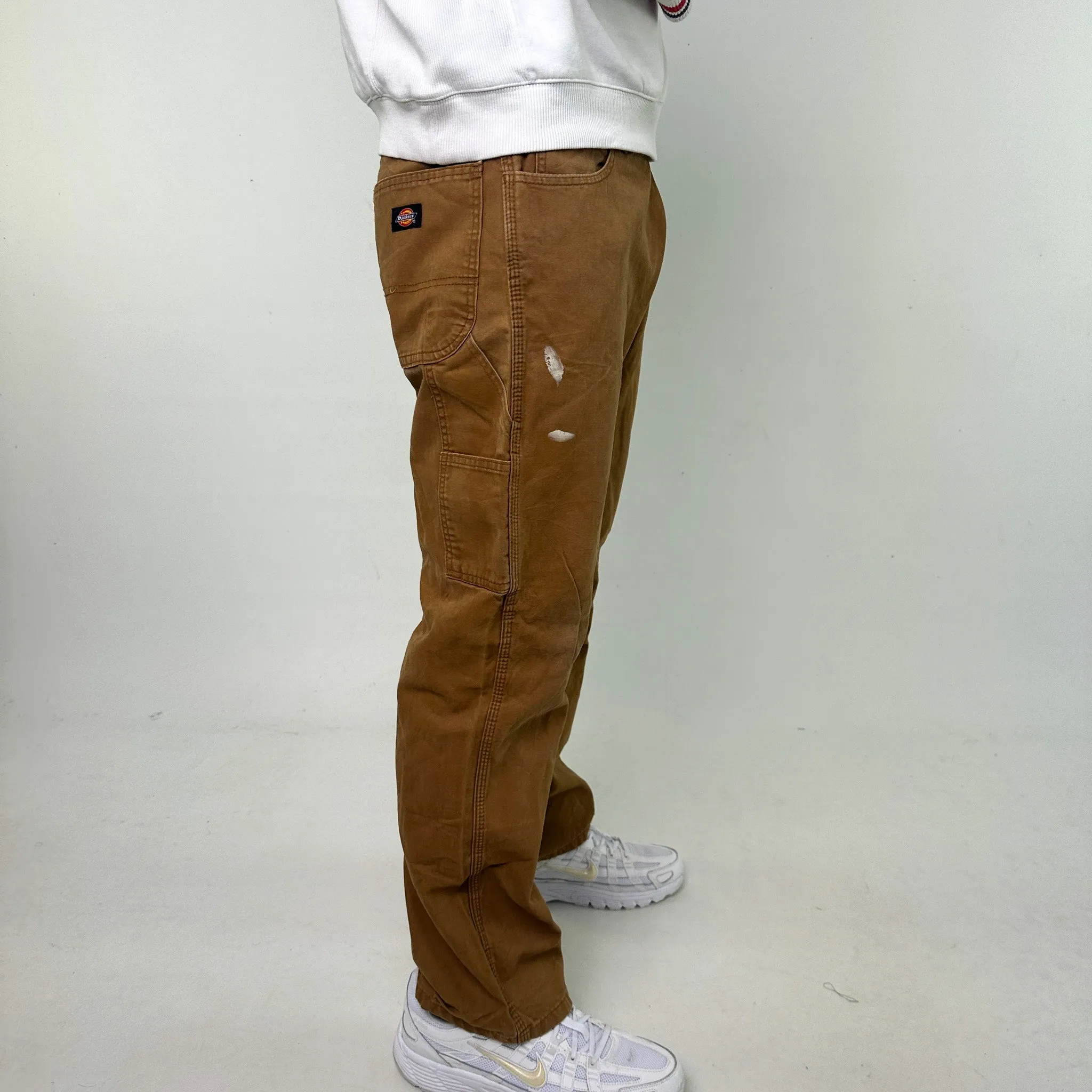 Beige Tan 90s Dickies Cargo Skater Trousers Pants Jeans (36x30)