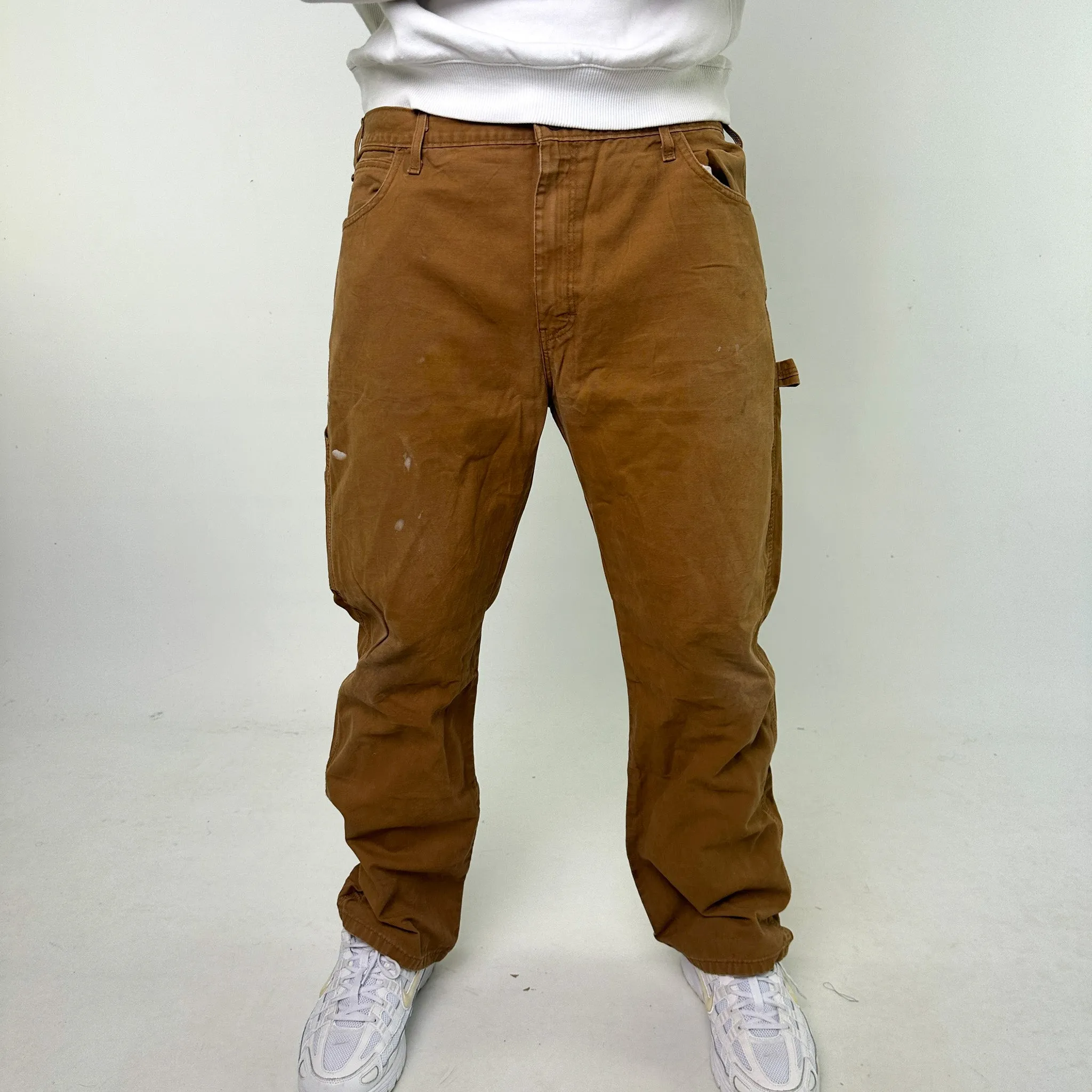 Beige Tan 90s Dickies Cargo Skater Trousers Pants Jeans (36x30)