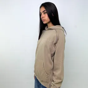 Beige Tan 90s Oakley Spellout Hoodie Sweatshirt (M)