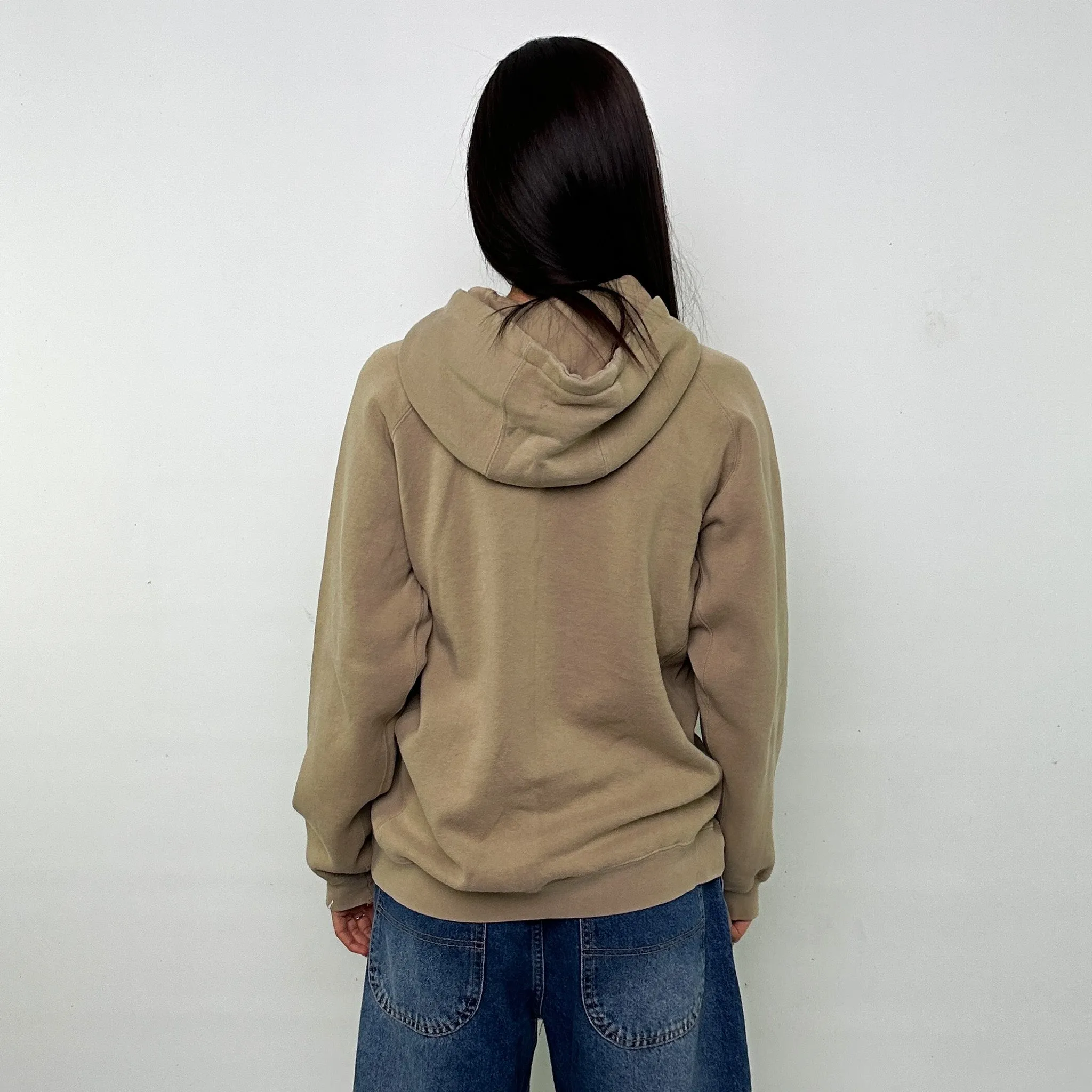 Beige Tan 90s Oakley Spellout Hoodie Sweatshirt (M)