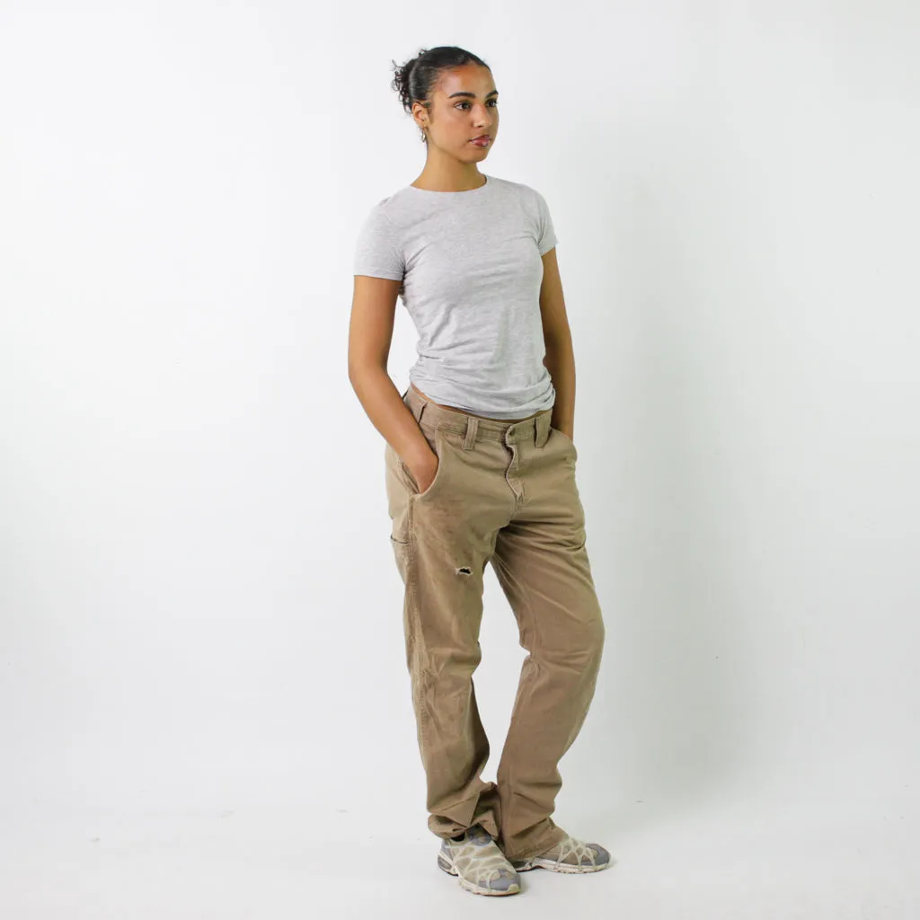 Beige Tan y2ks Carhartt Cargo Skater Trousers Pants Jeans (32x34)