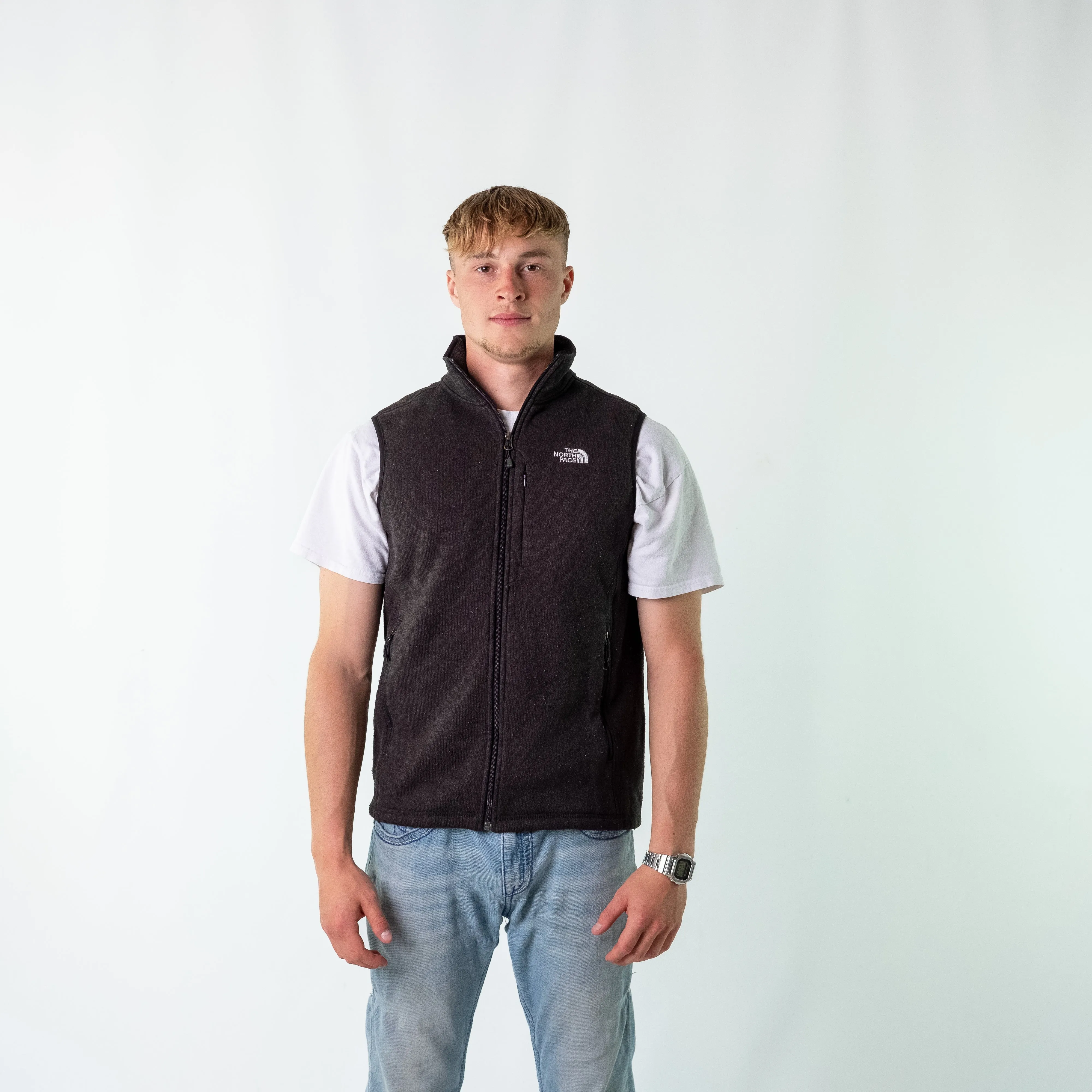 Black 90s The North Face Gilet Fleece (L)