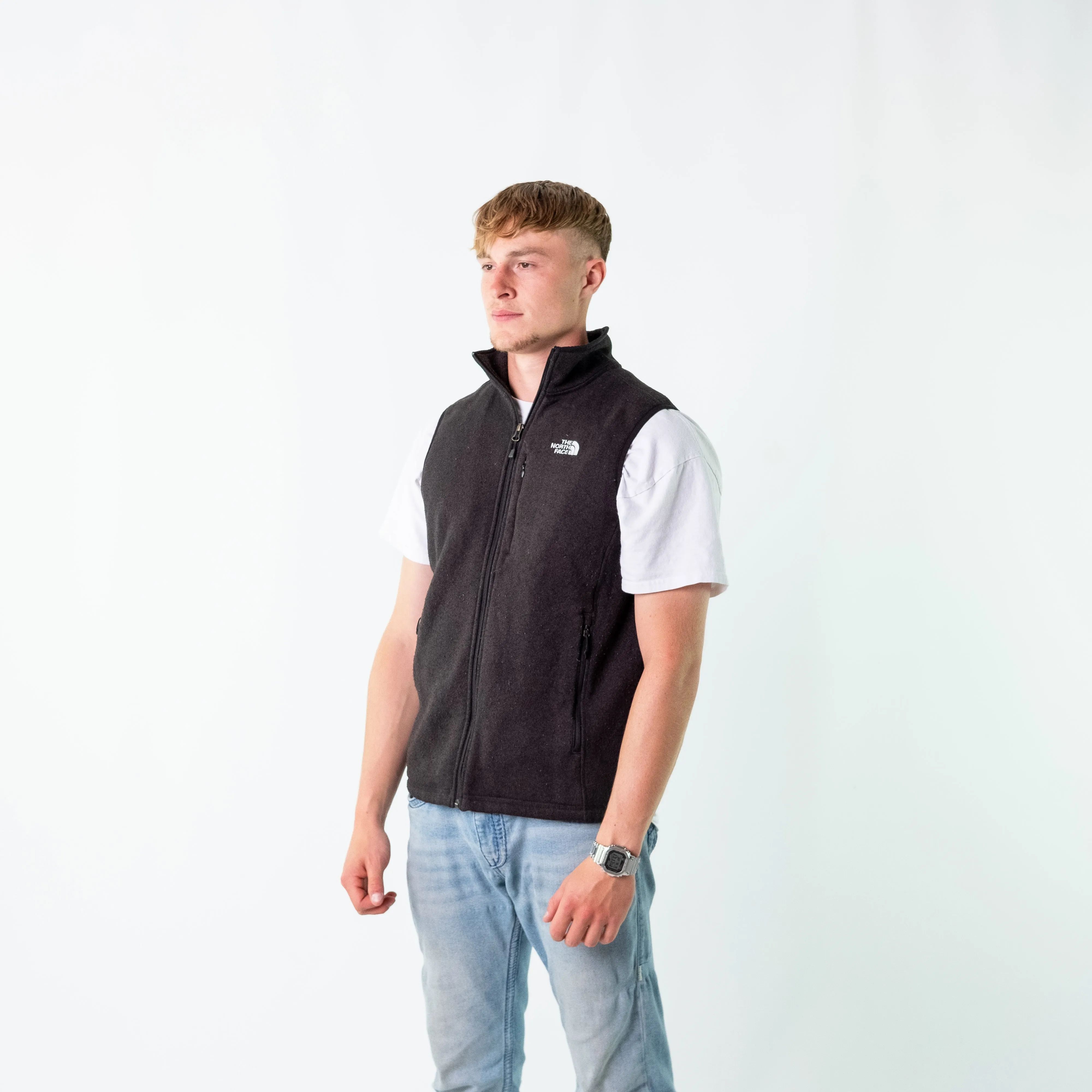 Black 90s The North Face Gilet Fleece (L)