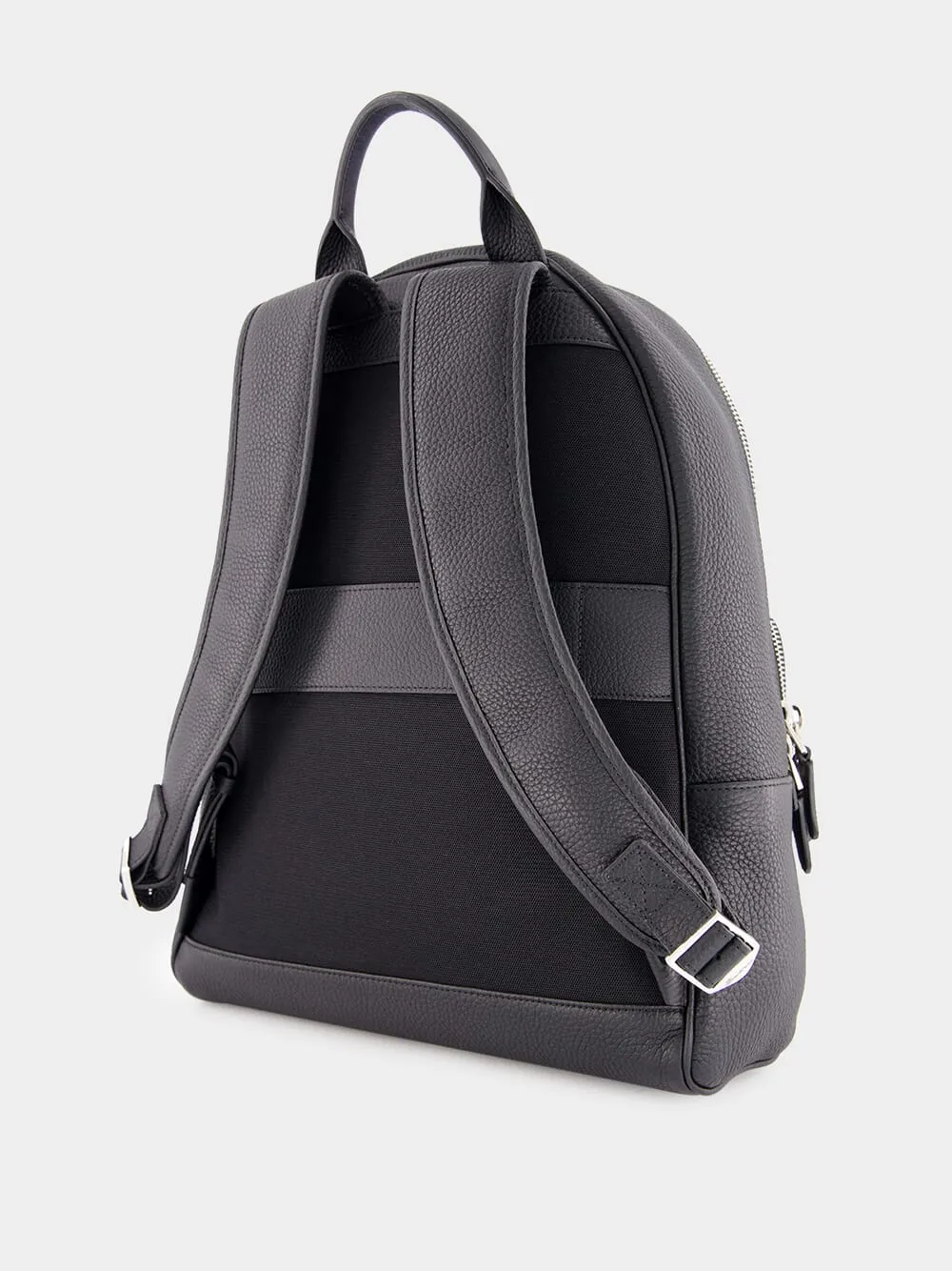 Black Tumbled Leather Backpack