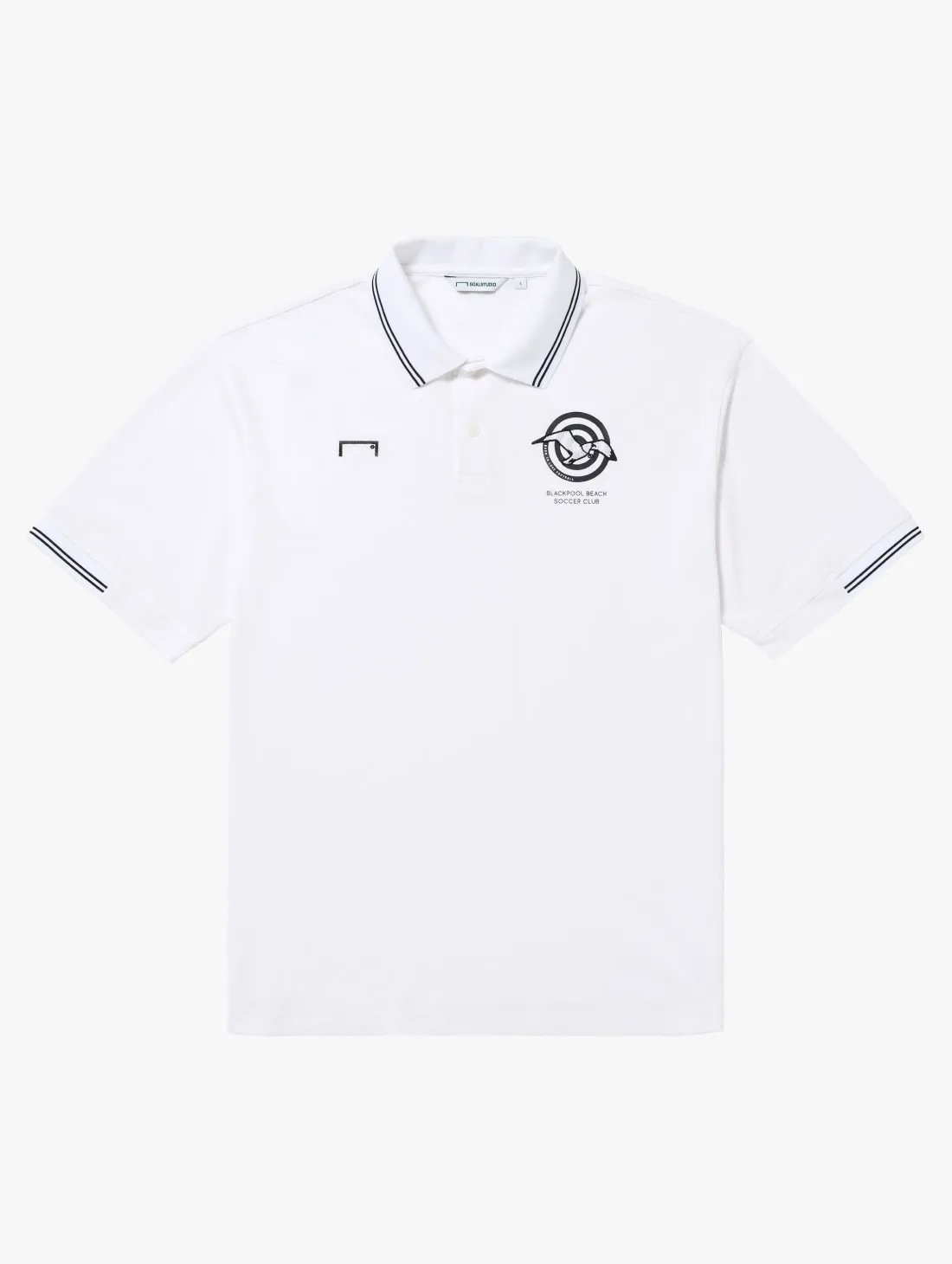 BLACKPOOL BEACH POLO SHIRT-WHTIE