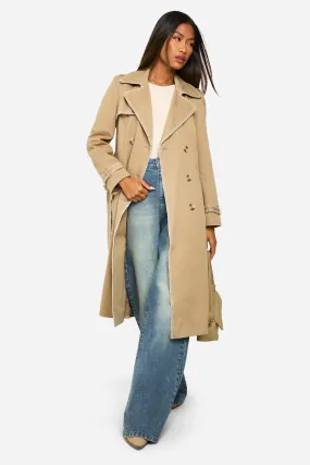 Blanket Stitch Detail Tailored Trench Coat