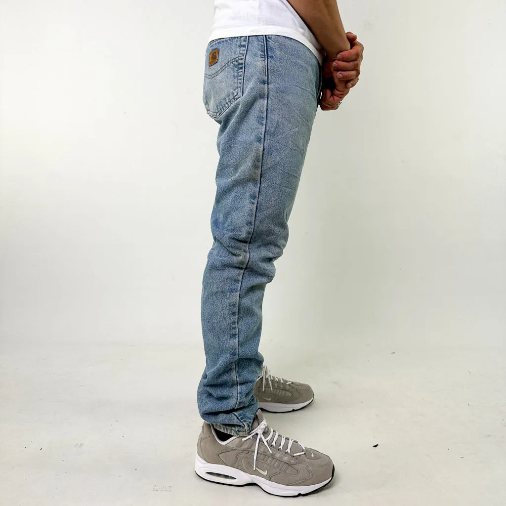 Blue Denim 90s Carhartt Cargo Skater Trousers Pants Jeans (32x34)