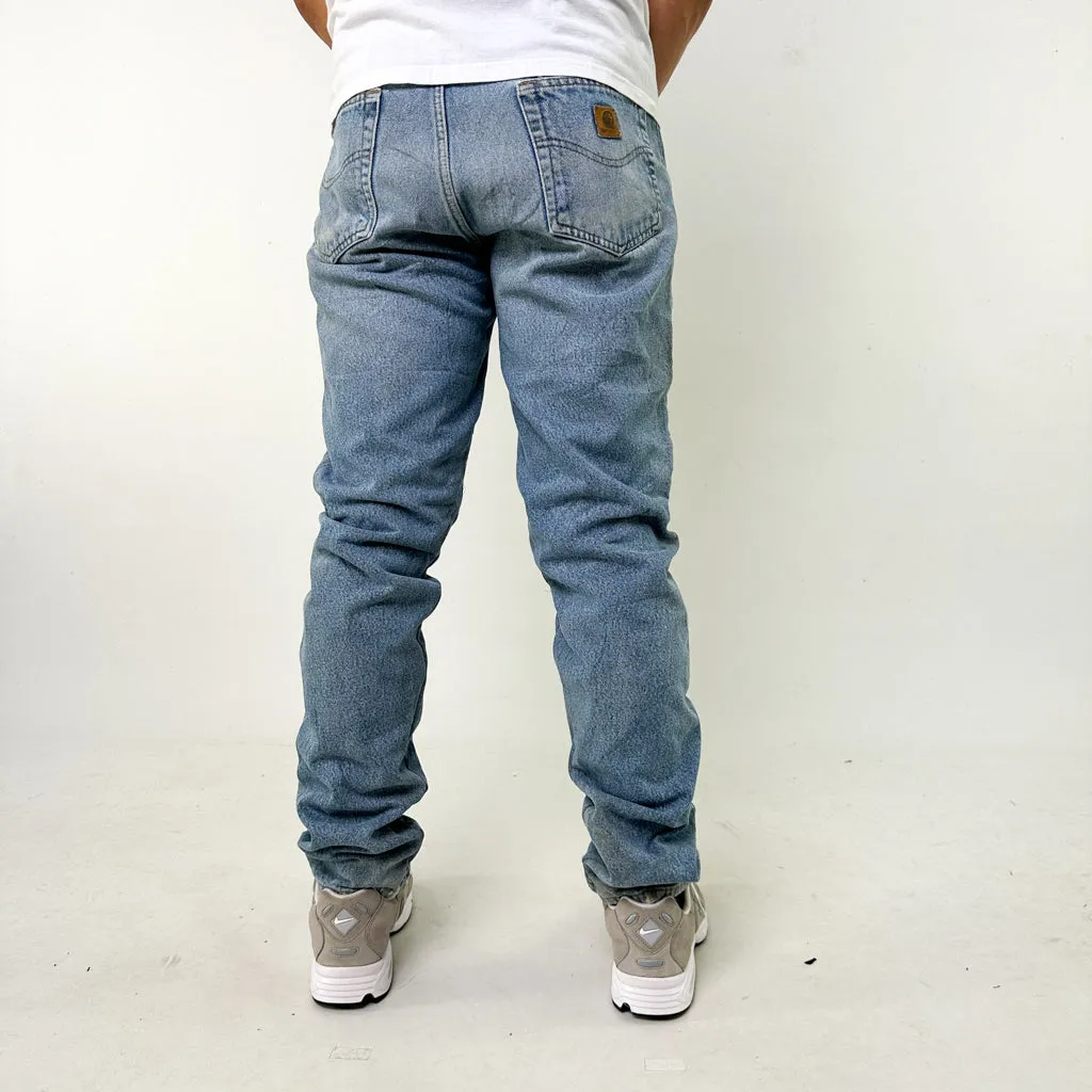 Blue Denim 90s Carhartt Cargo Skater Trousers Pants Jeans (32x34)