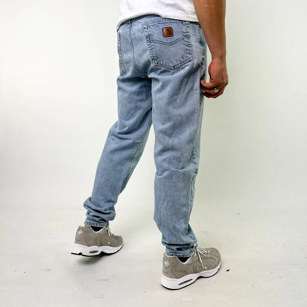 Blue Denim 90s Carhartt Cargo Skater Trousers Pants Jeans (34x34)