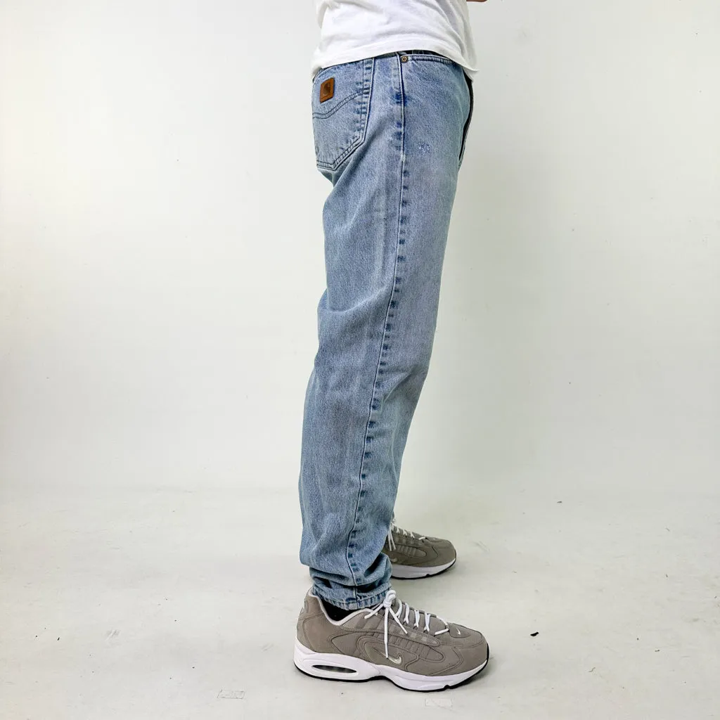 Blue Denim 90s Carhartt Cargo Skater Trousers Pants Jeans (34x34)