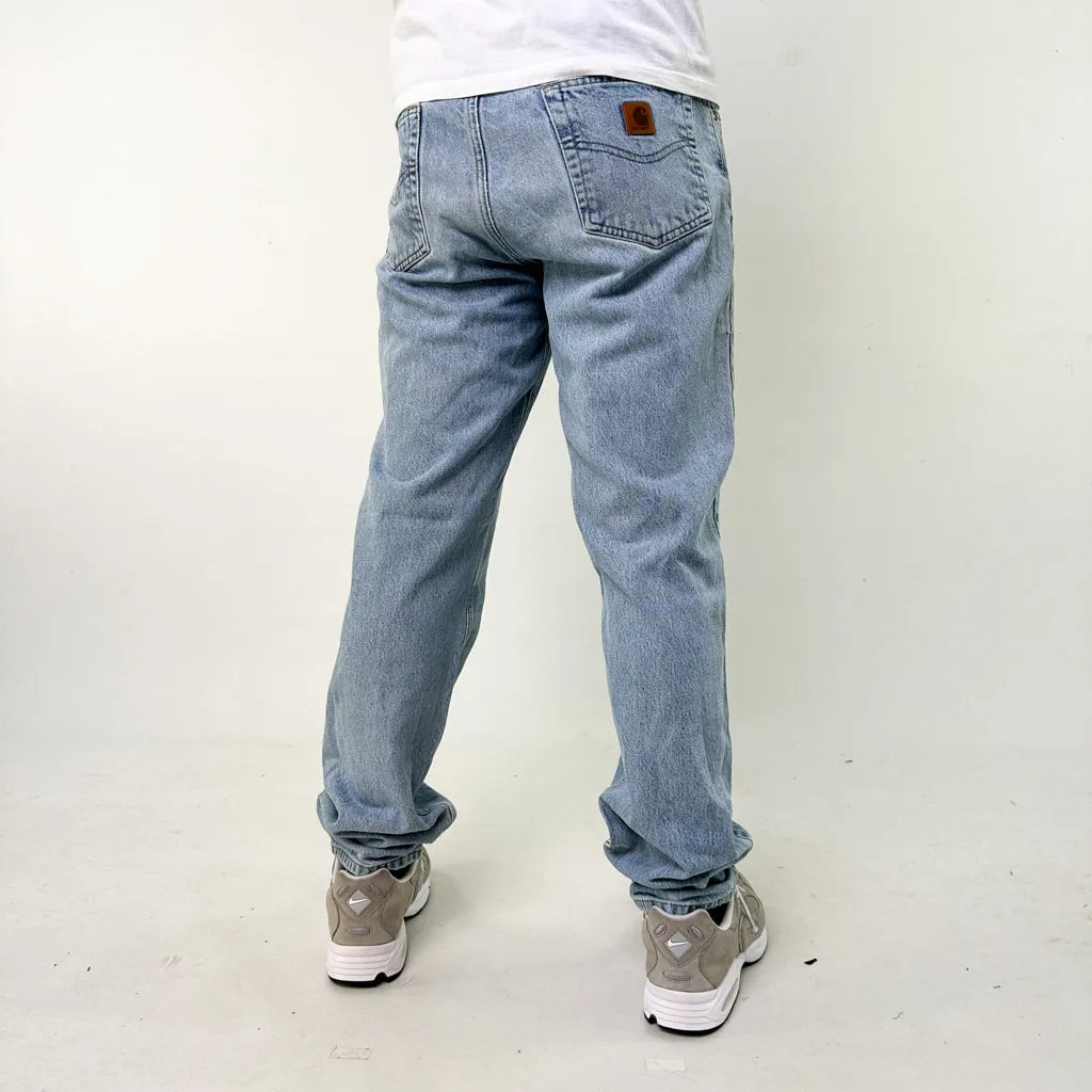 Blue Denim 90s Carhartt Cargo Skater Trousers Pants Jeans (34x34)