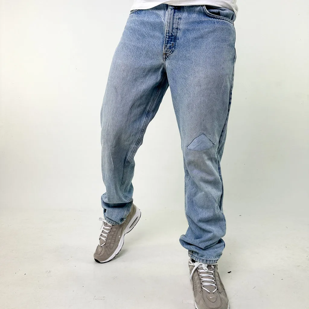 Blue Denim 90s Carhartt Cargo Skater Trousers Pants Jeans (34x34)