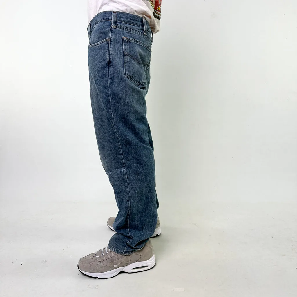 Blue Denim 90s Carhartt Cargo Skater Trousers Pants Jeans (38x30)