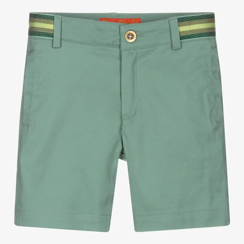 Boys Green Chino Shorts