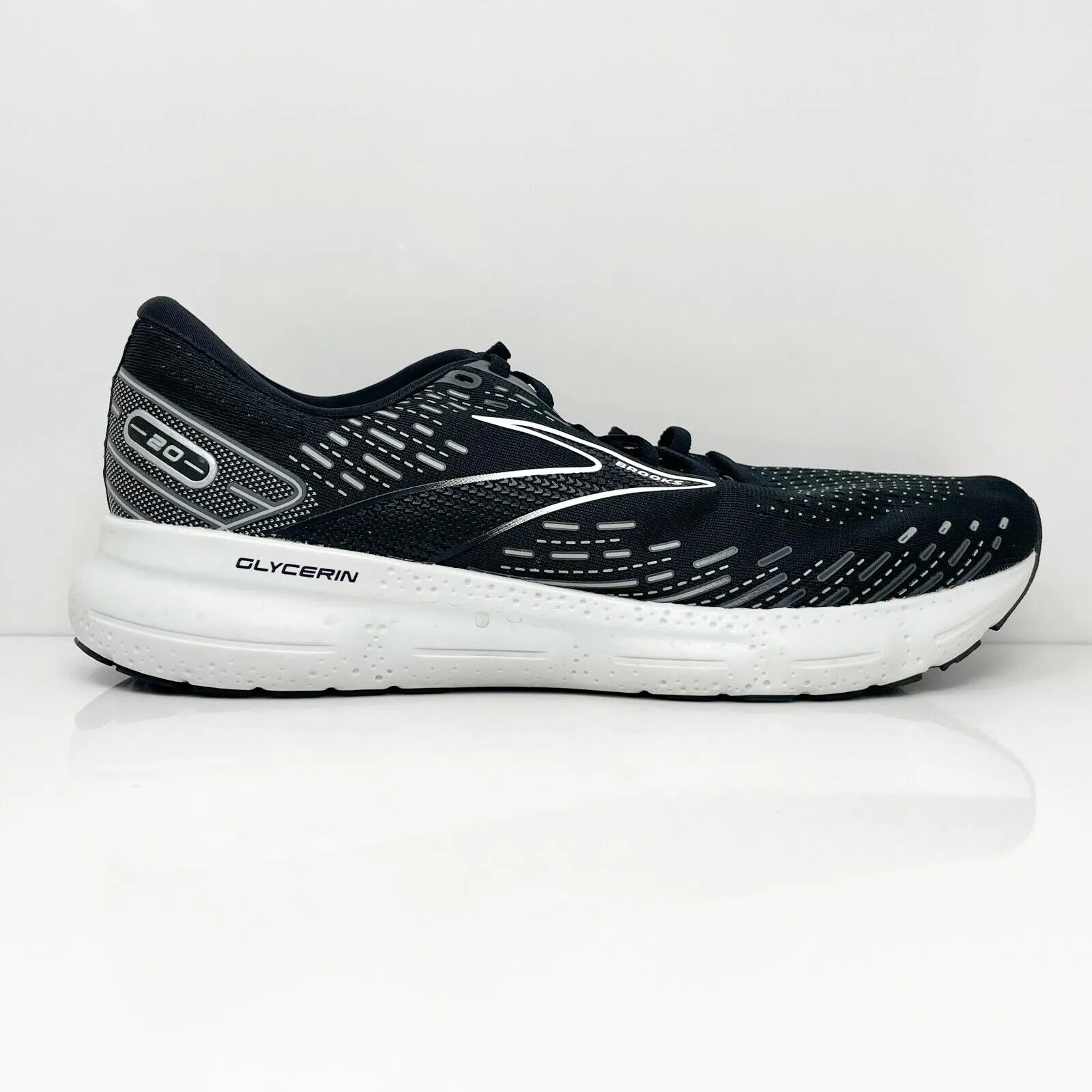 Brooks Mens Glycerin 20 1103821D059 Black Running Shoes Sneakers Size 13 D